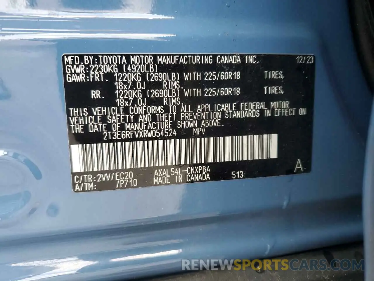 13 Photograph of a damaged car 2T3E6RFVXRW054524 TOYOTA RAV4 2024