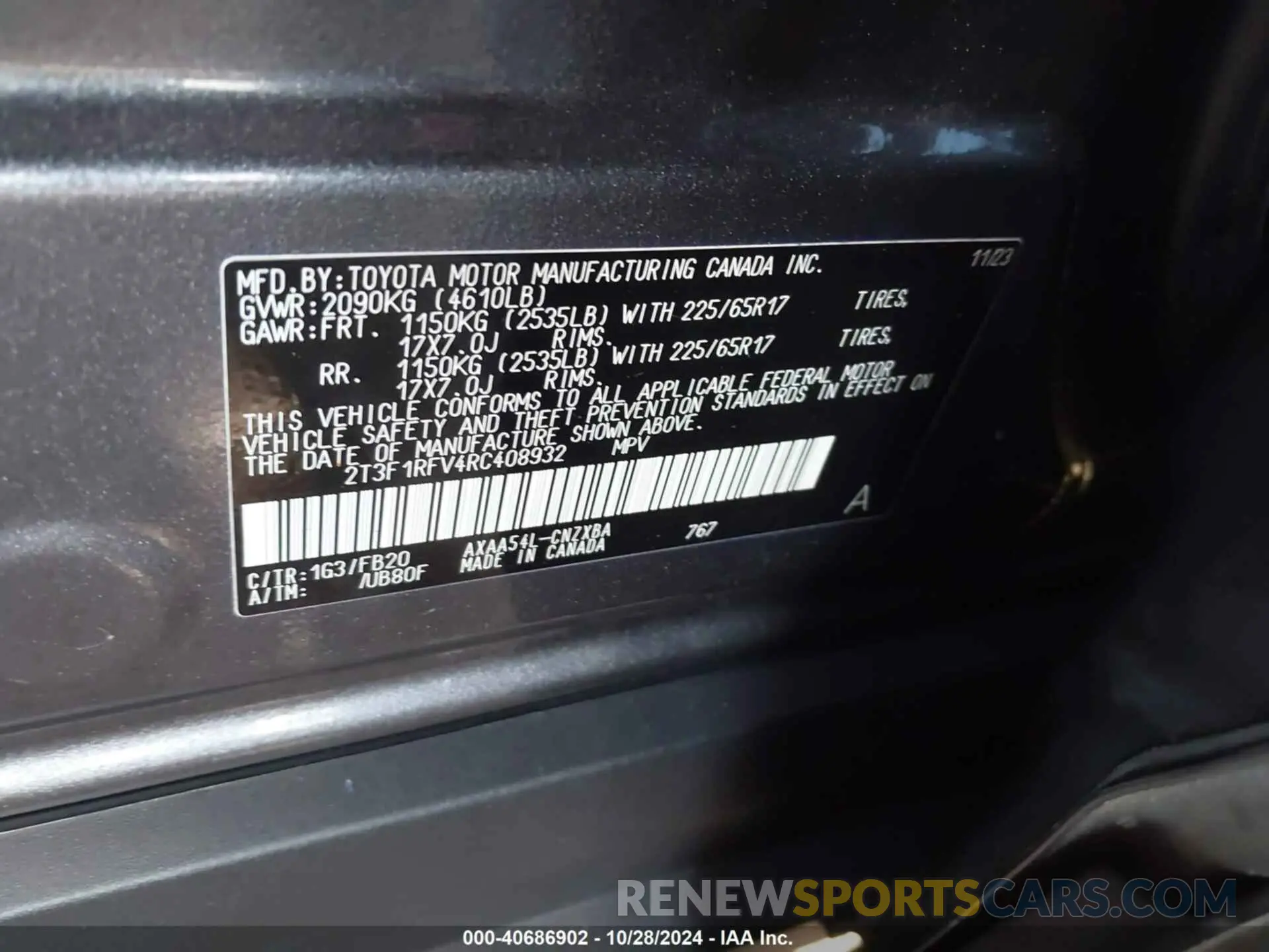 9 Фотография поврежденного автомобиля 2T3F1RFV4RC408932 TOYOTA RAV4 2024