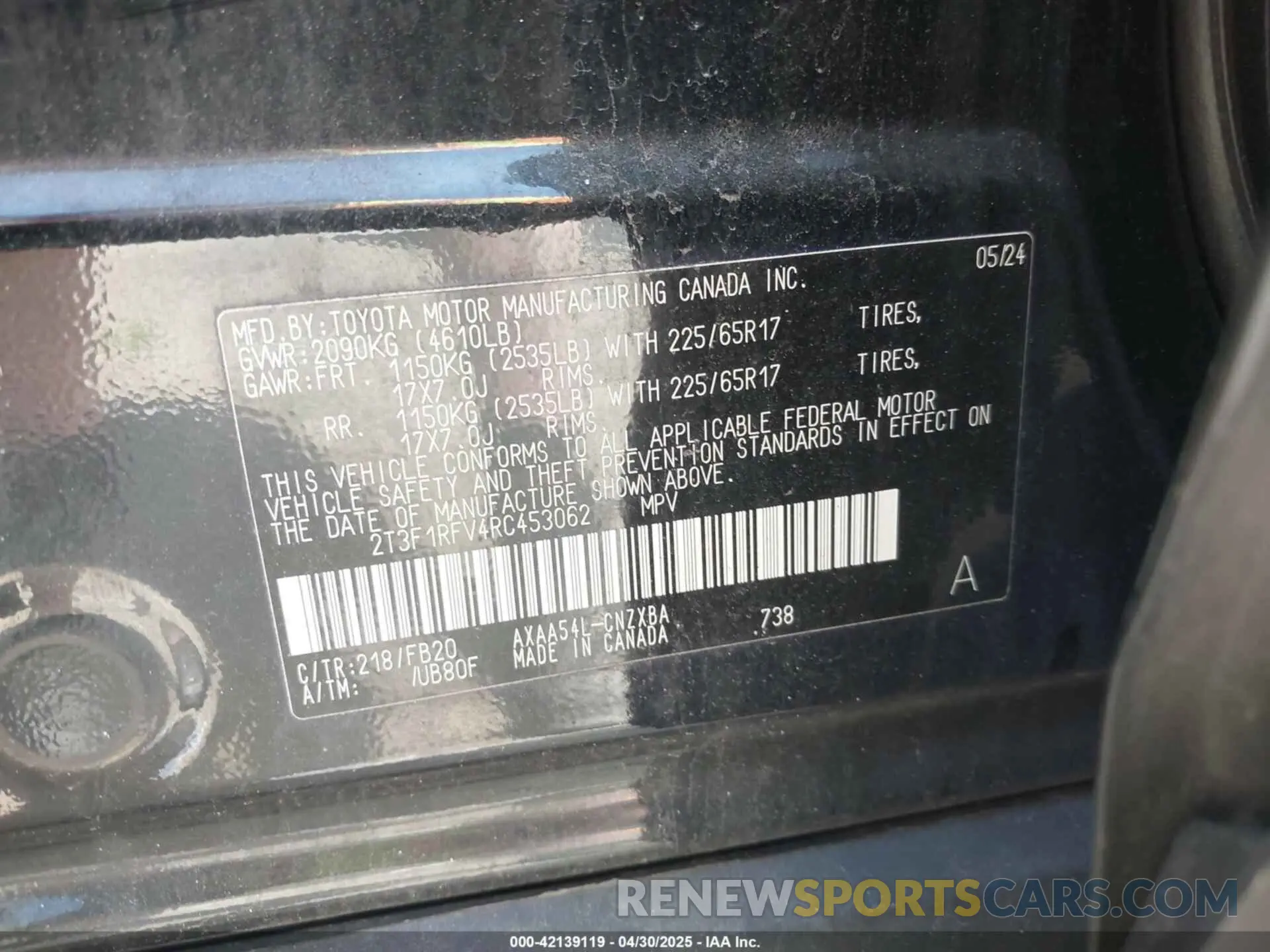 9 Фотография поврежденного автомобиля 2T3F1RFV4RC453062 TOYOTA RAV4 2024