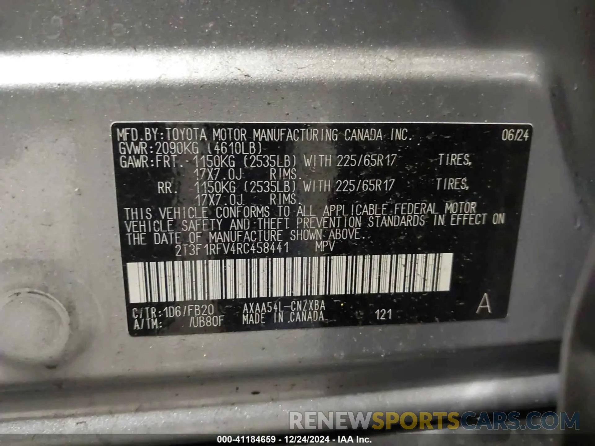 9 Фотография поврежденного автомобиля 2T3F1RFV4RC458441 TOYOTA RAV4 2024