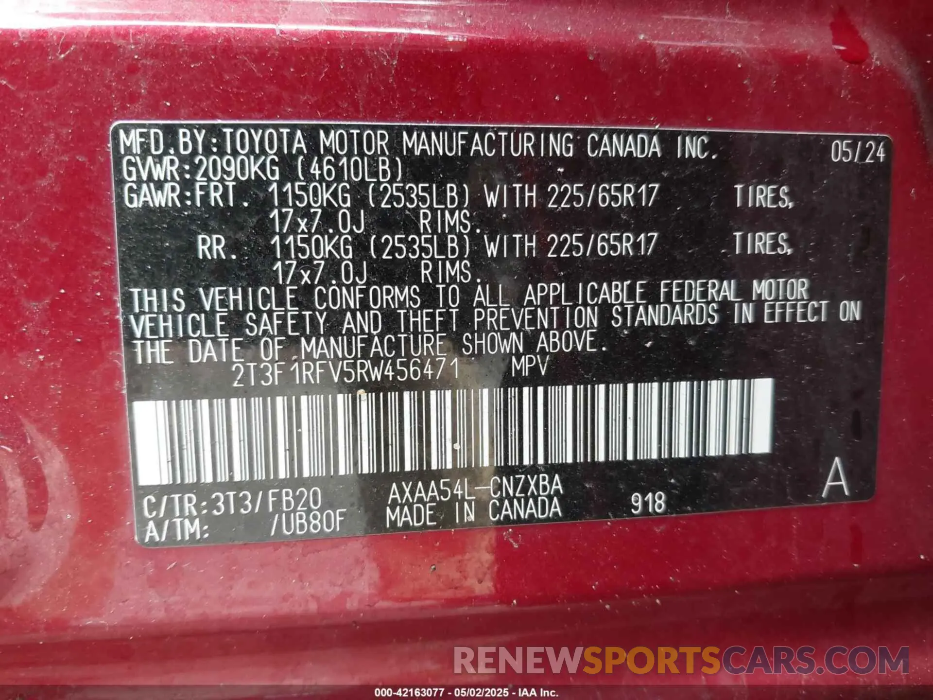 9 Фотография поврежденного автомобиля 2T3F1RFV5RW456471 TOYOTA RAV4 2024