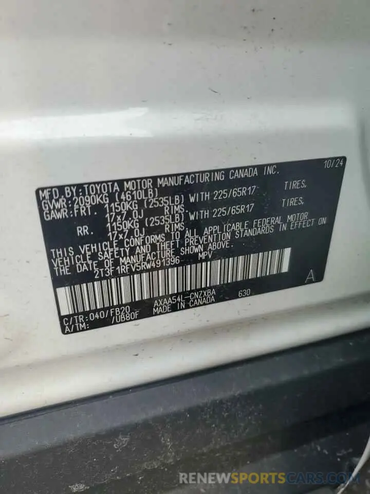 14 Фотография поврежденного автомобиля 2T3F1RFV5RW491396 TOYOTA RAV4 2024