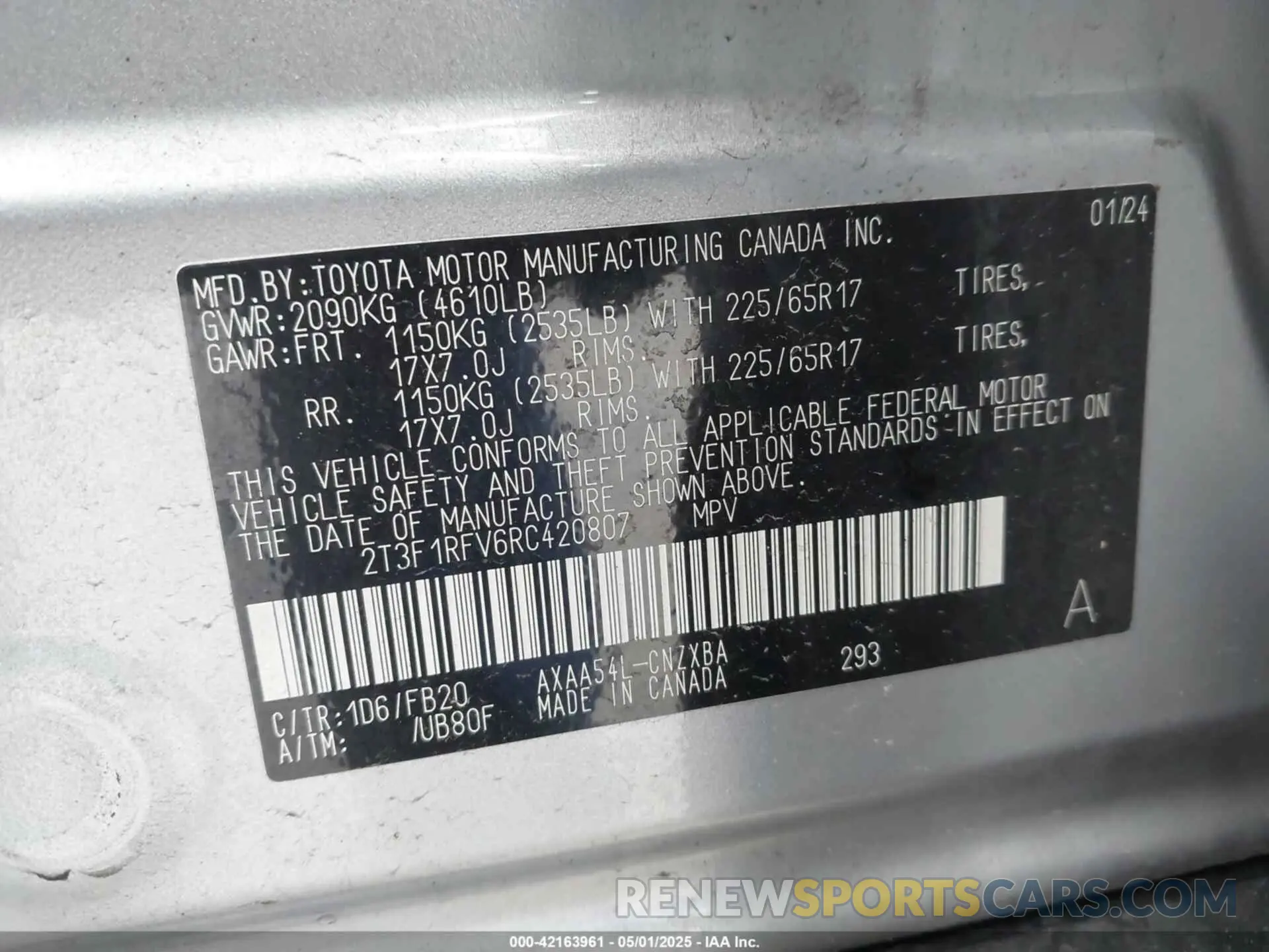 9 Фотография поврежденного автомобиля 2T3F1RFV6RC420807 TOYOTA RAV4 2024