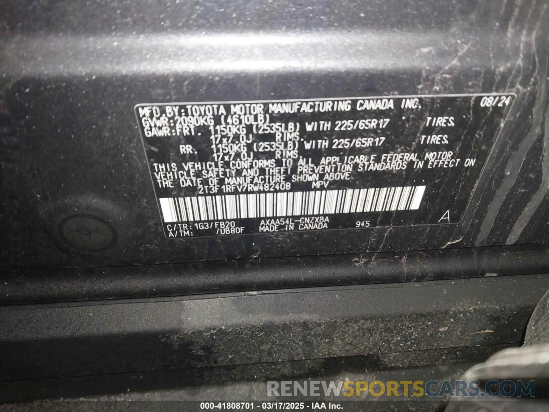 9 Фотография поврежденного автомобиля 2T3F1RFV7RW482408 TOYOTA RAV4 2024
