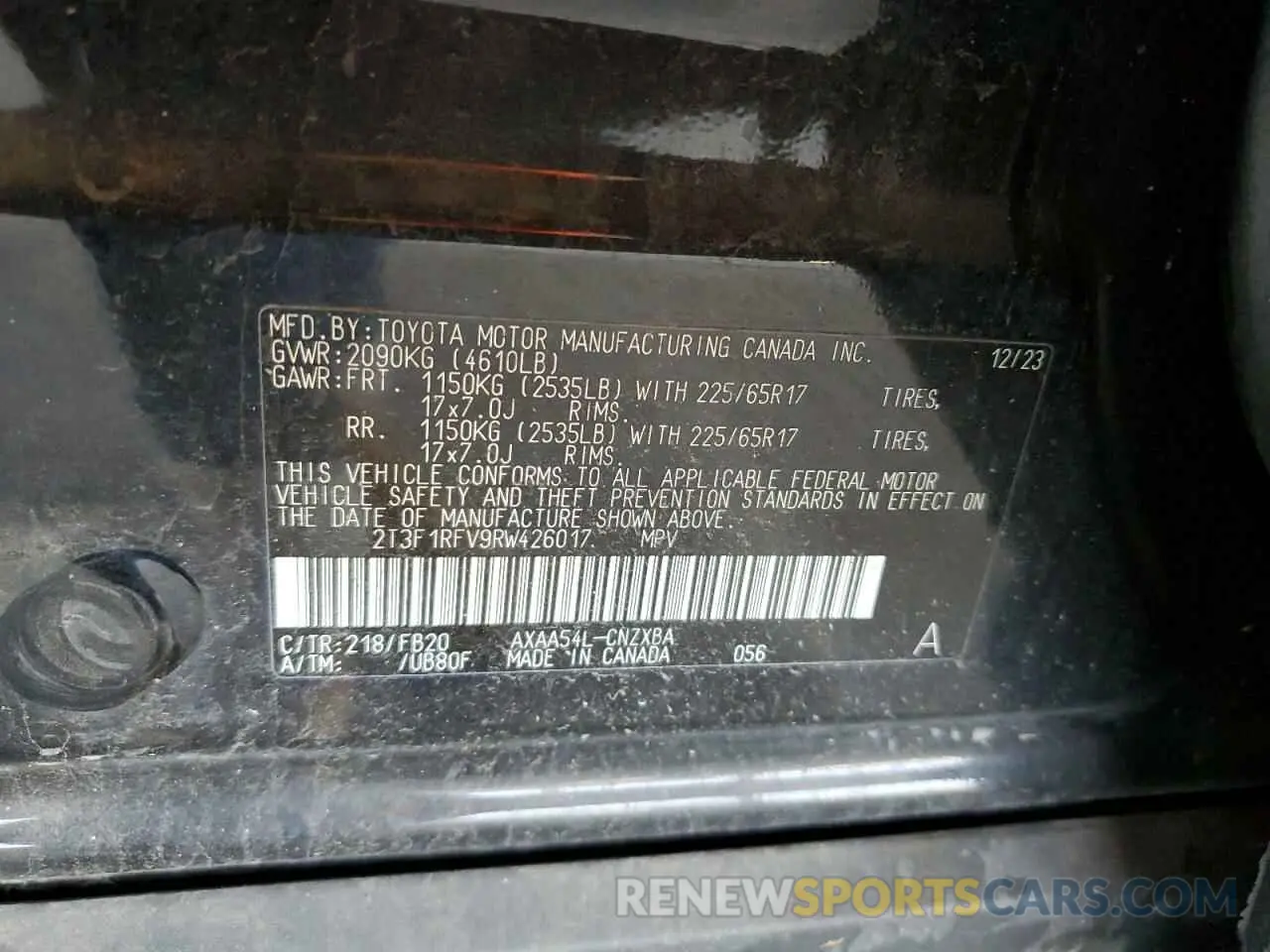13 Фотография поврежденного автомобиля 2T3F1RFV9RW426017 TOYOTA RAV4 2024