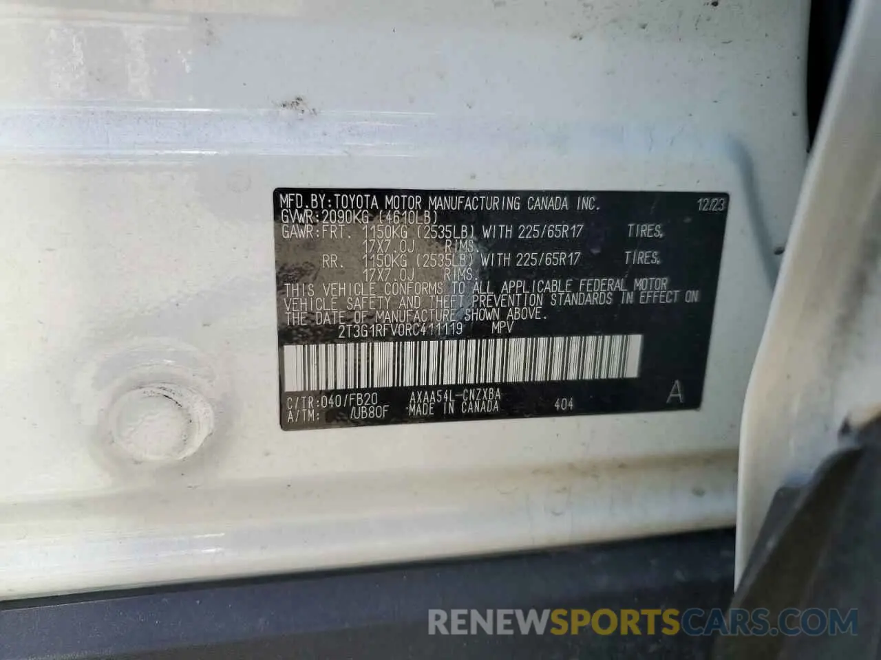 13 Фотография поврежденного автомобиля 2T3G1RFV0RC411119 TOYOTA RAV4 2024