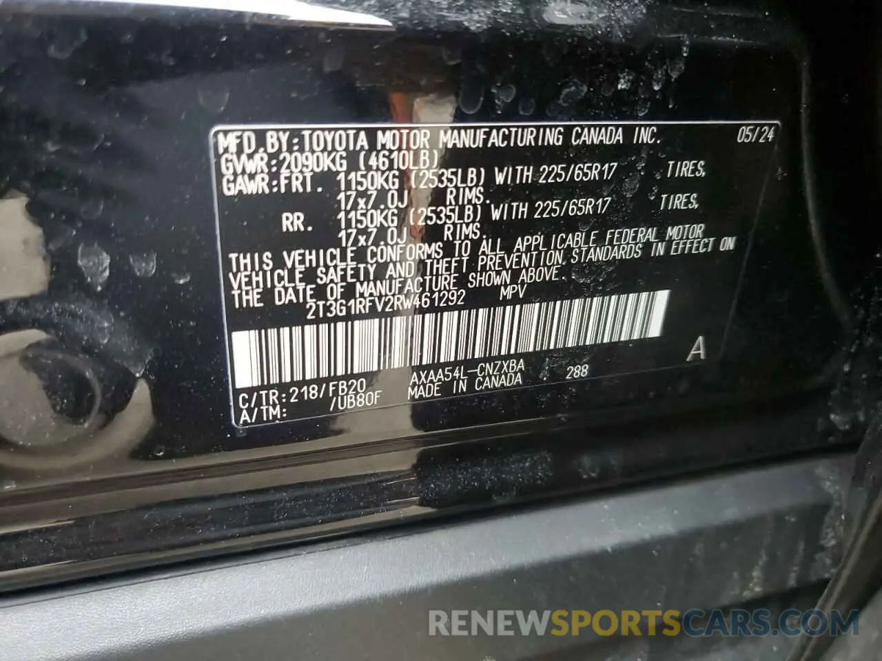 14 Photograph of a damaged car 2T3G1RFV2RW461292 TOYOTA RAV4 2024
