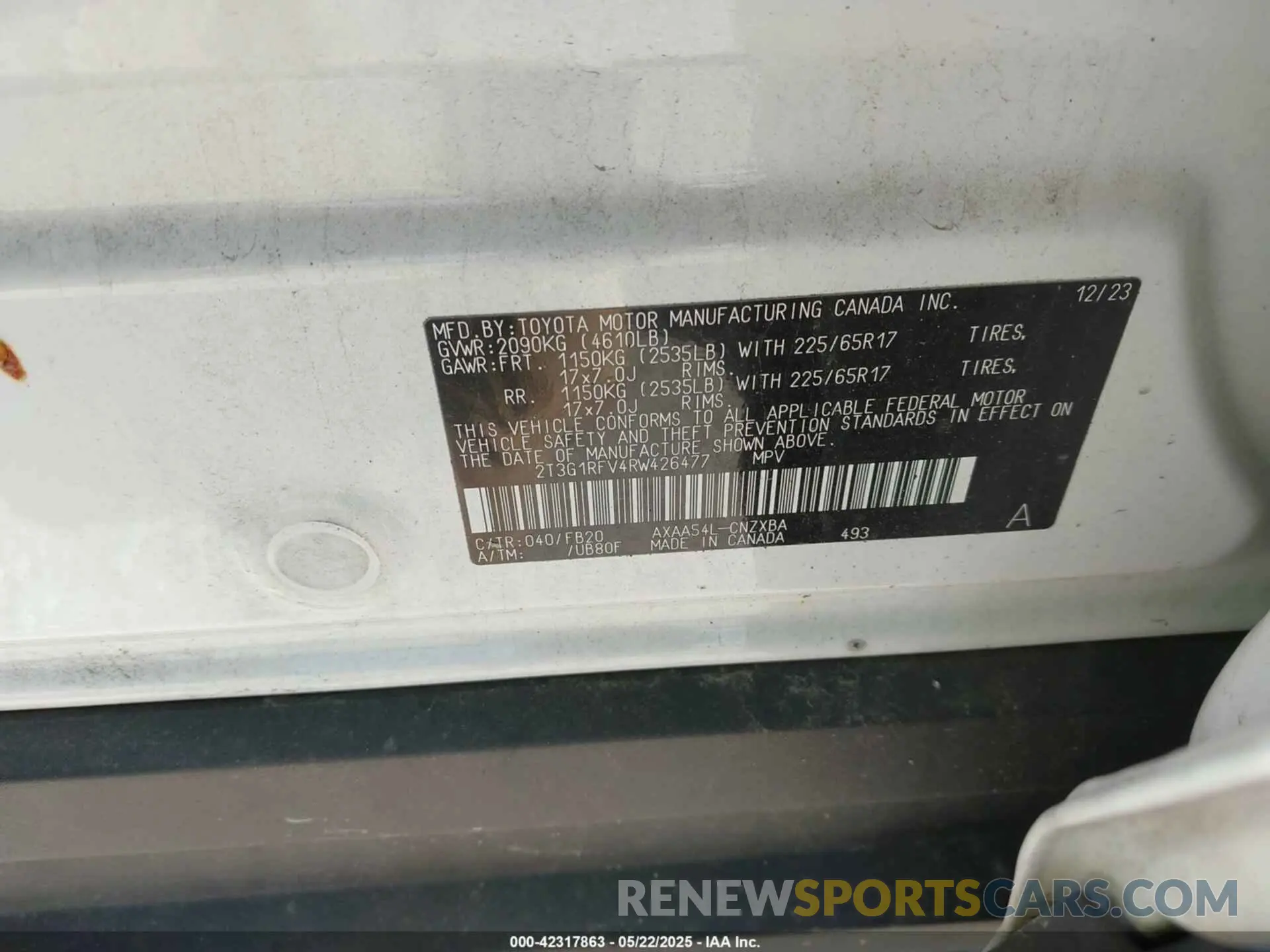 9 Photograph of a damaged car 2T3G1RFV4RW426477 TOYOTA RAV4 2024