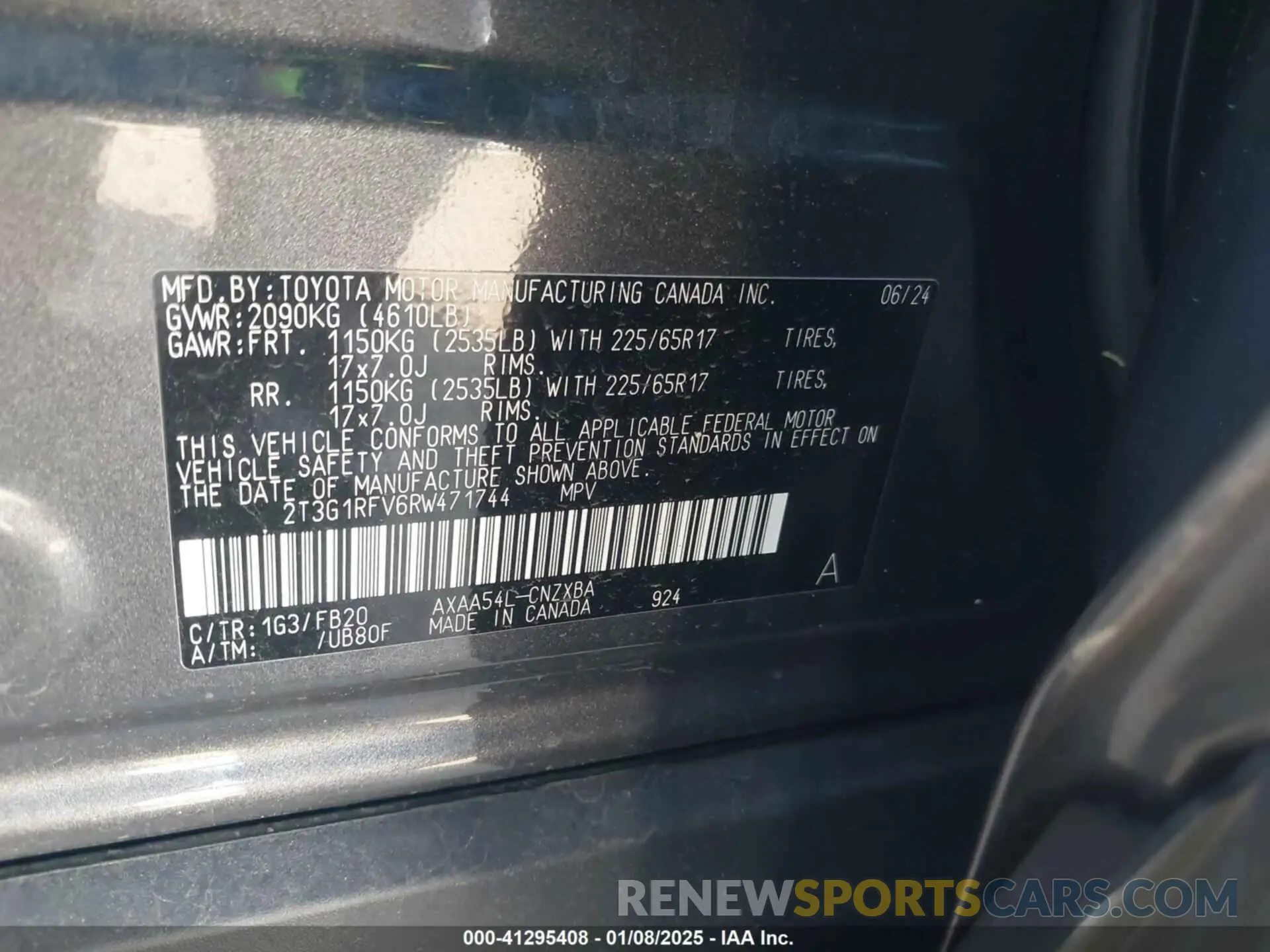 9 Фотография поврежденного автомобиля 2T3G1RFV6RW471744 TOYOTA RAV4 2024