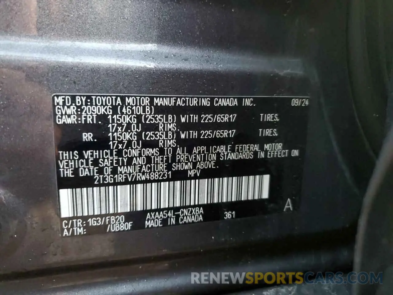 12 Photograph of a damaged car 2T3G1RFV7RW488231 TOYOTA RAV4 2024
