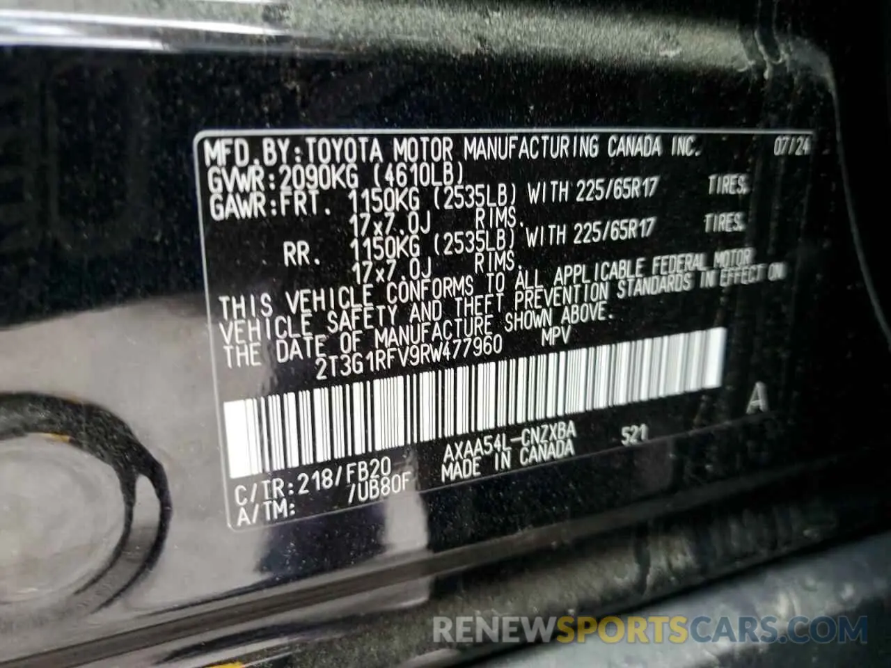 13 Фотография поврежденного автомобиля 2T3G1RFV9RW477960 TOYOTA RAV4 2024