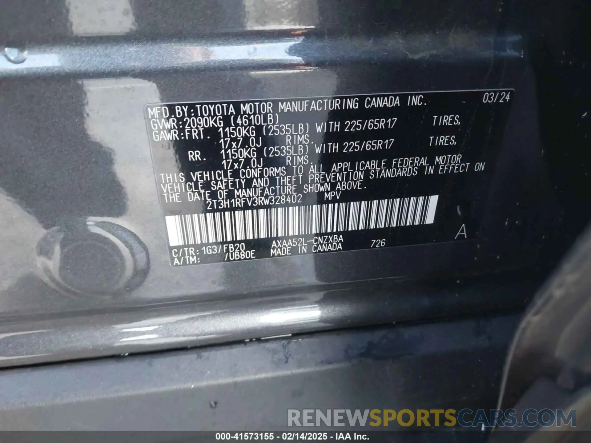 9 Фотография поврежденного автомобиля 2T3H1RFV3RW328402 TOYOTA RAV4 2024