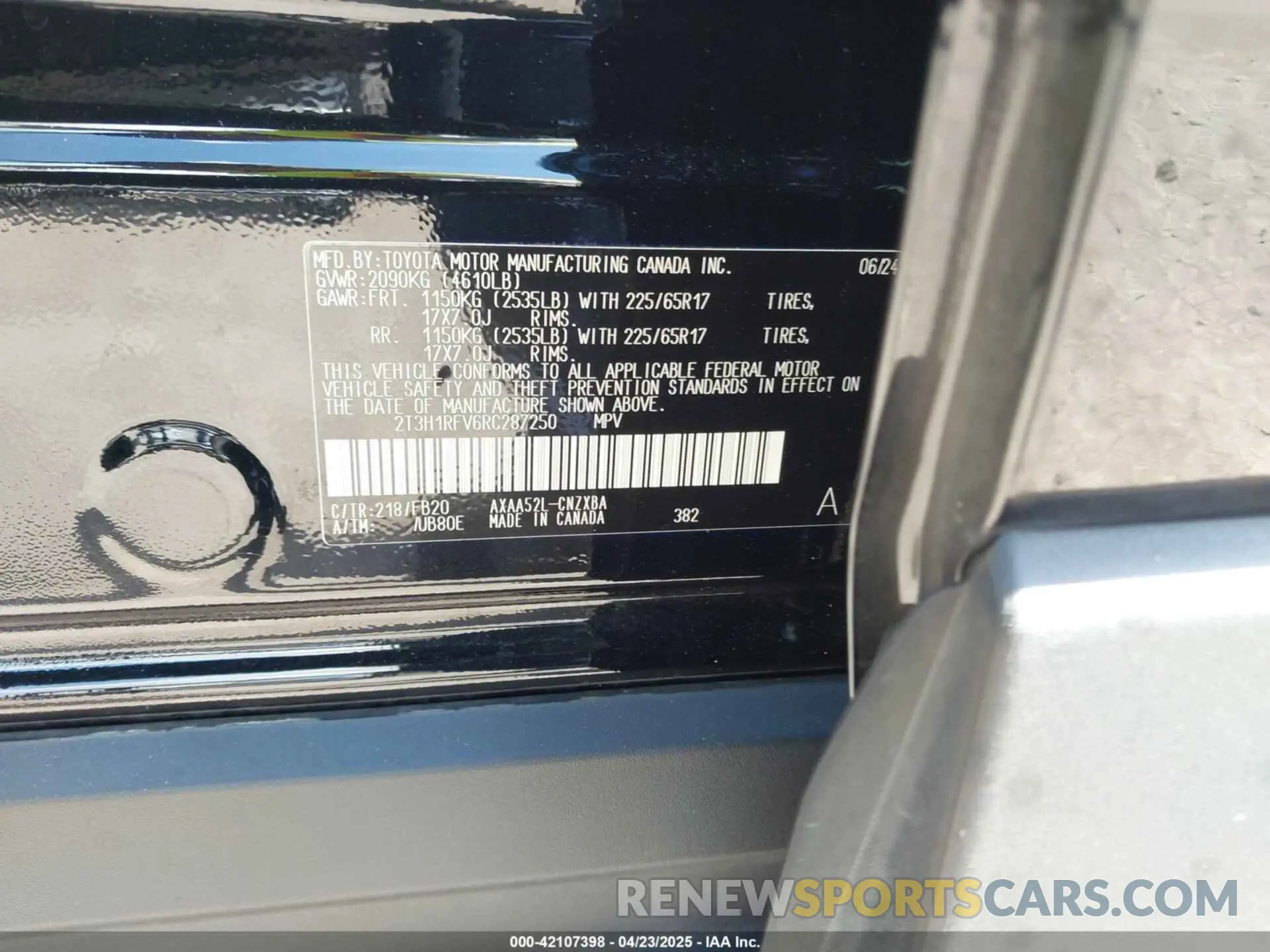 9 Photograph of a damaged car 2T3H1RFV6RC287250 TOYOTA RAV4 2024