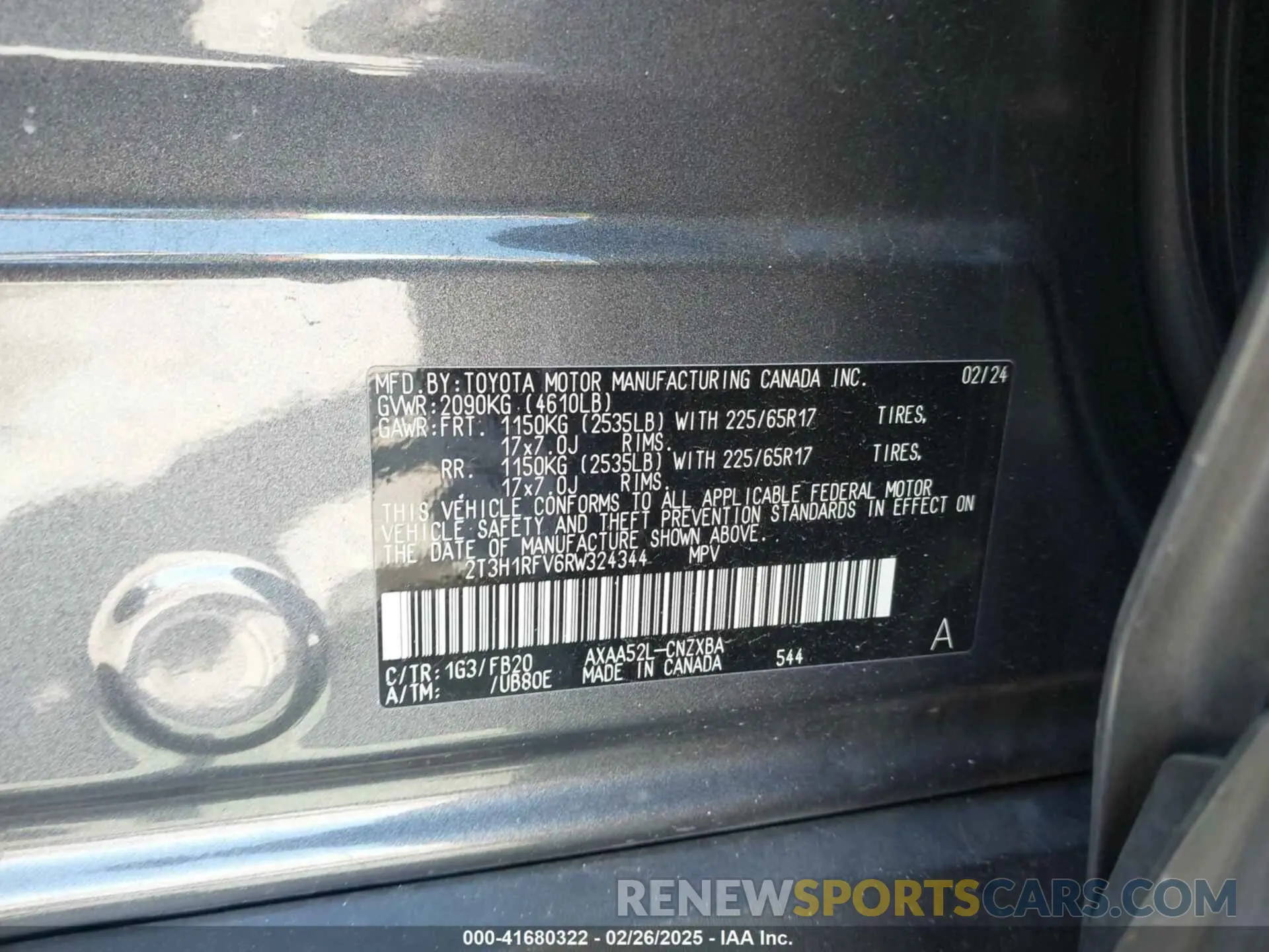 9 Фотография поврежденного автомобиля 2T3H1RFV6RW324344 TOYOTA RAV4 2024