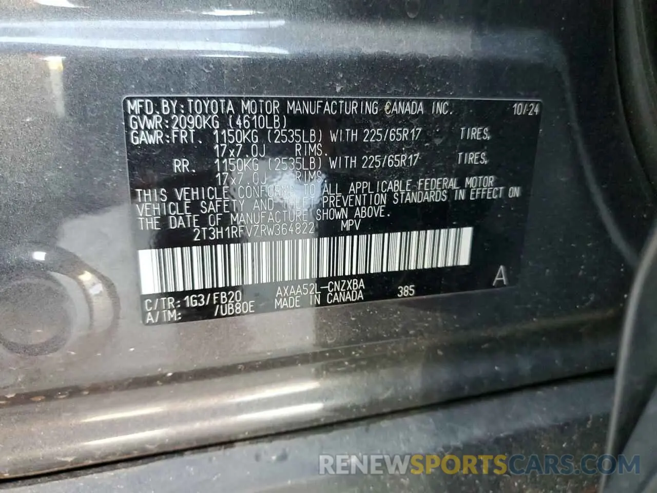 15 Фотография поврежденного автомобиля 2T3H1RFV7RW364822 TOYOTA RAV4 2024