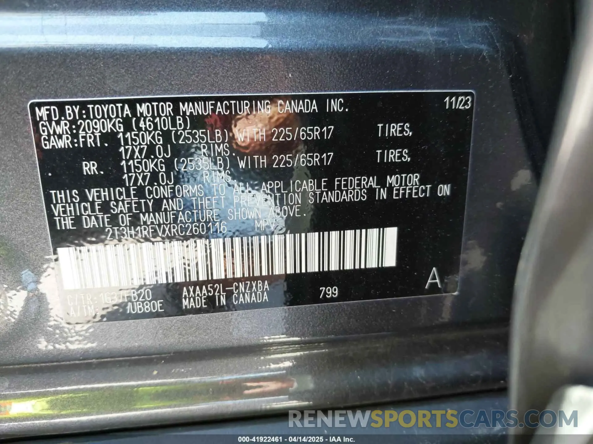 9 Фотография поврежденного автомобиля 2T3H1RFVXRC260116 TOYOTA RAV4 2024