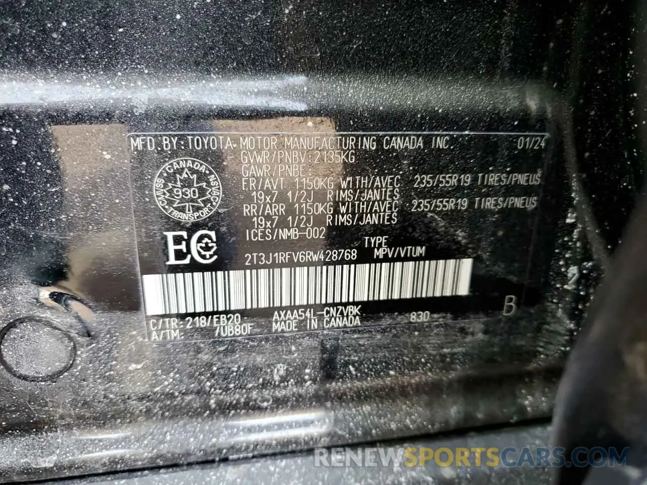 13 Фотография поврежденного автомобиля 2T3J1RFV6RW428768 TOYOTA RAV4 2024