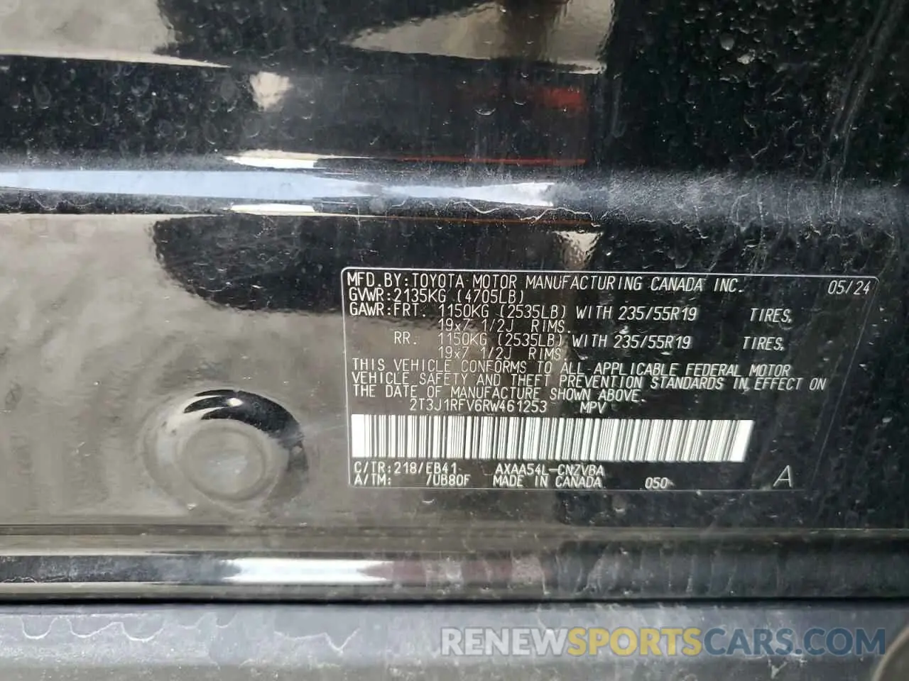 14 Фотография поврежденного автомобиля 2T3J1RFV6RW461253 TOYOTA RAV4 2024