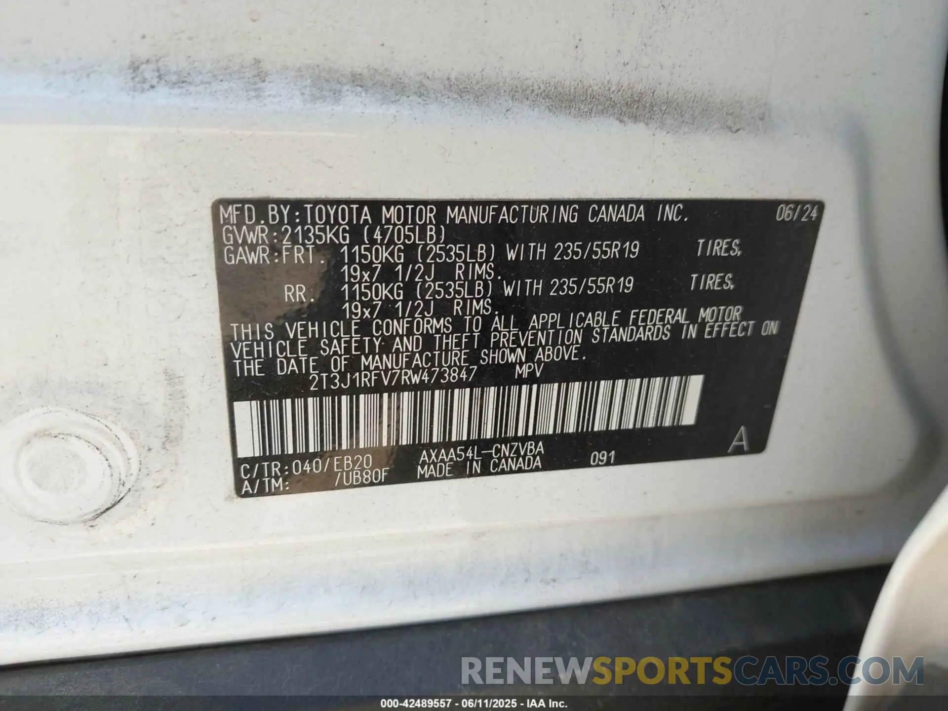 9 Photograph of a damaged car 2T3J1RFV7RW473847 TOYOTA RAV4 2024