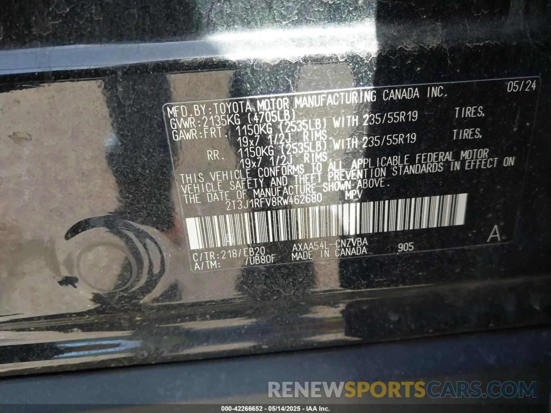 9 Фотография поврежденного автомобиля 2T3J1RFV8RW462680 TOYOTA RAV4 2024