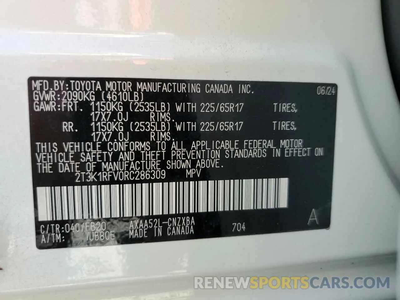 13 Фотография поврежденного автомобиля 2T3K1RFV0RC286309 TOYOTA RAV4 2024