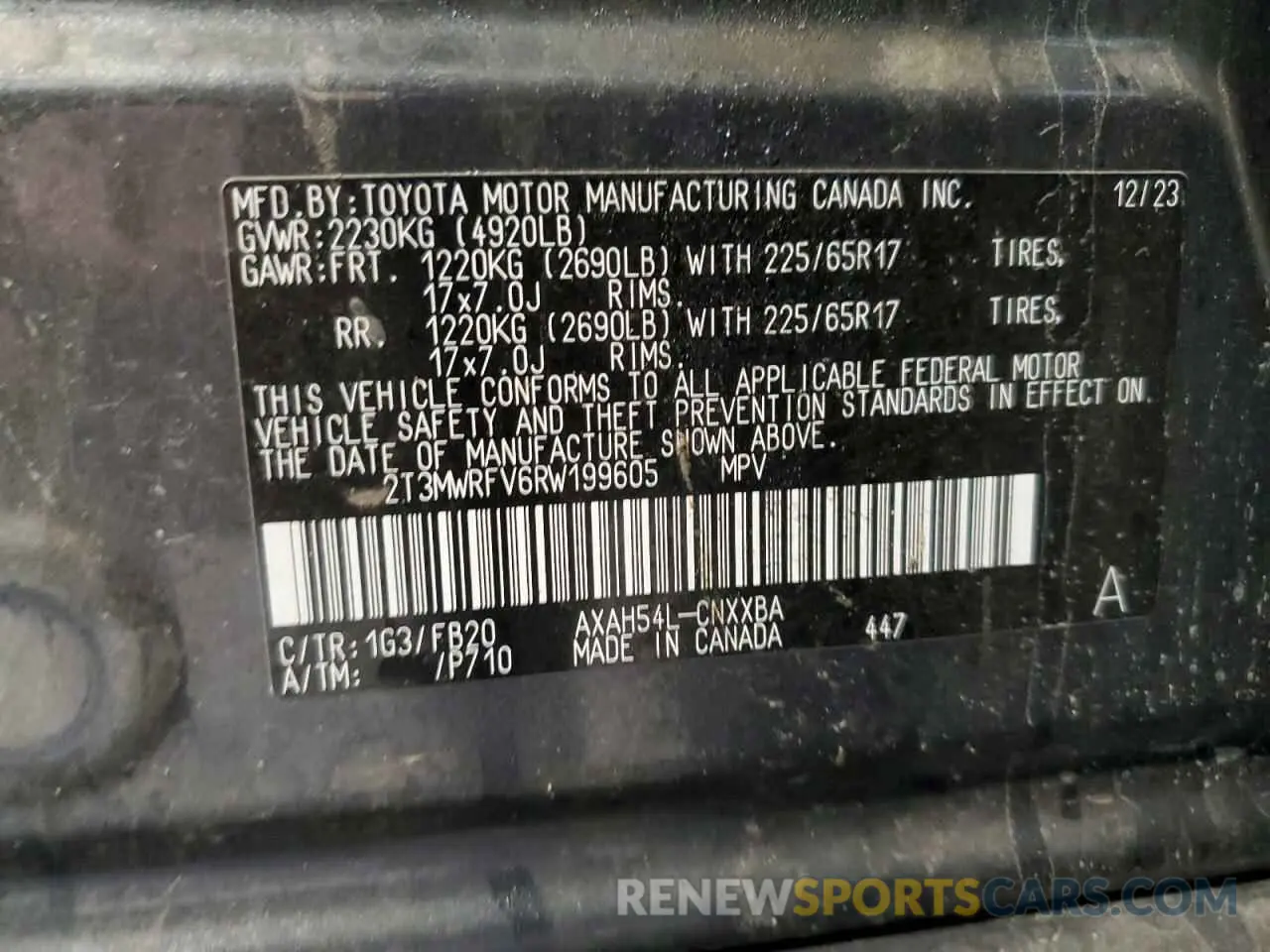 13 Фотография поврежденного автомобиля 2T3MWRFV6RW199605 TOYOTA RAV4 2024