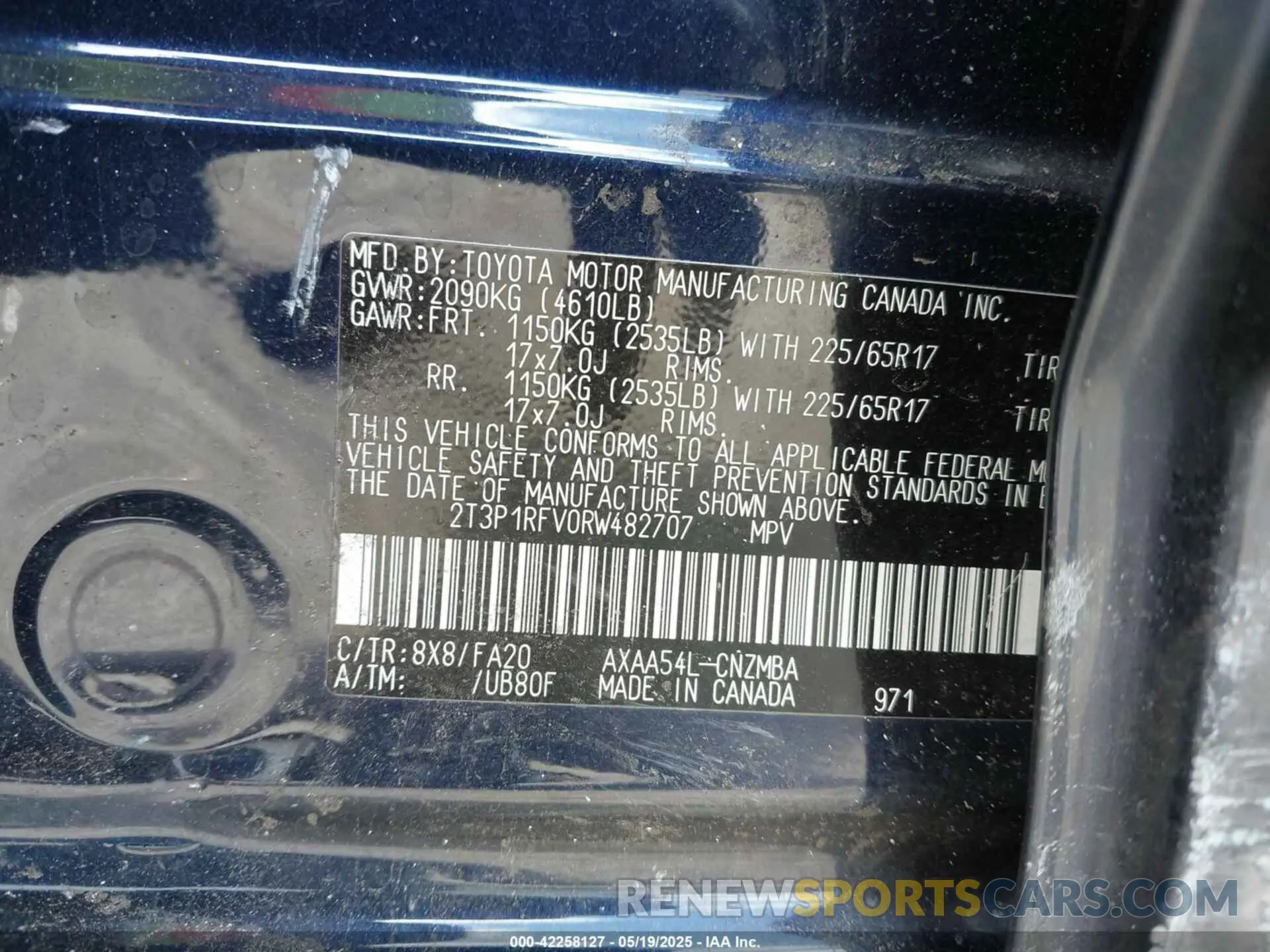 9 Фотография поврежденного автомобиля 2T3P1RFV0RW482707 TOYOTA RAV4 2024