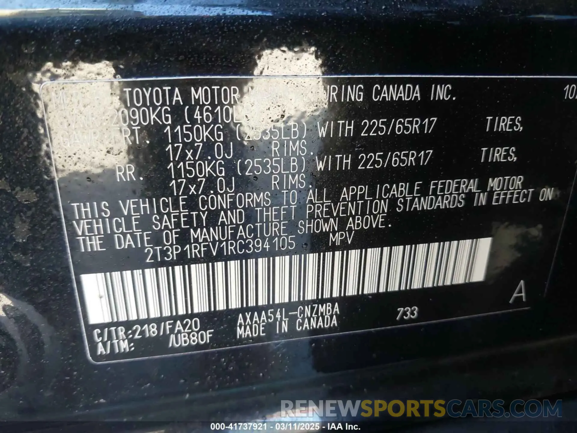 9 Photograph of a damaged car 2T3P1RFV1RC394105 TOYOTA RAV4 2024