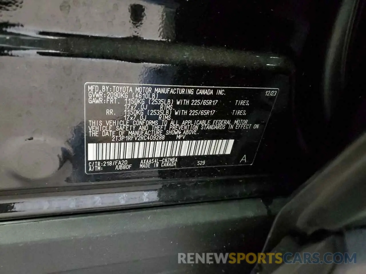 13 Фотография поврежденного автомобиля 2T3P1RFV2RC409288 TOYOTA RAV4 2024