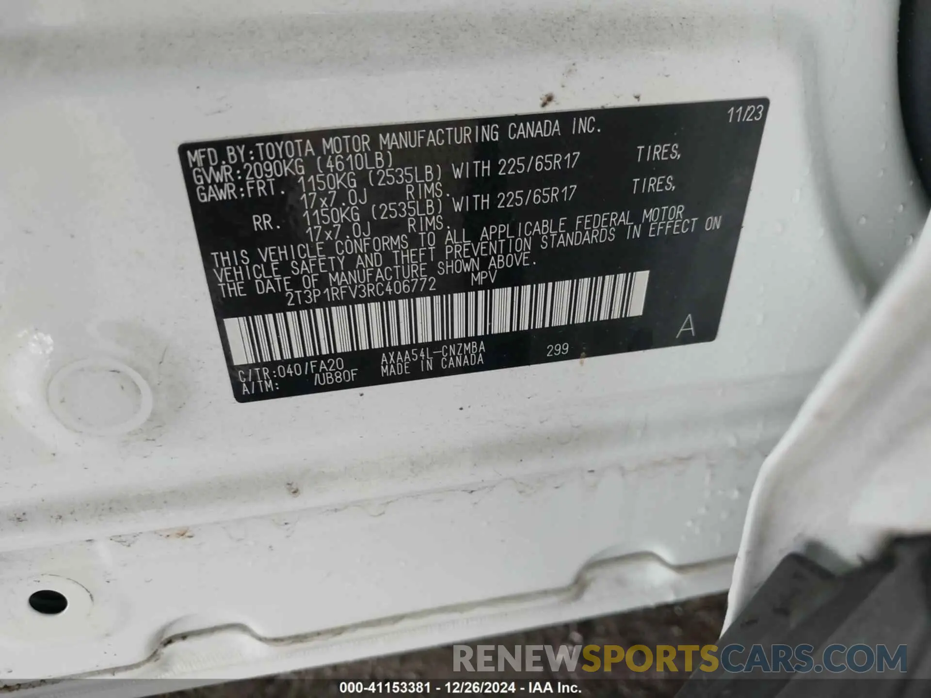 9 Photograph of a damaged car 2T3P1RFV3RC406772 TOYOTA RAV4 2024
