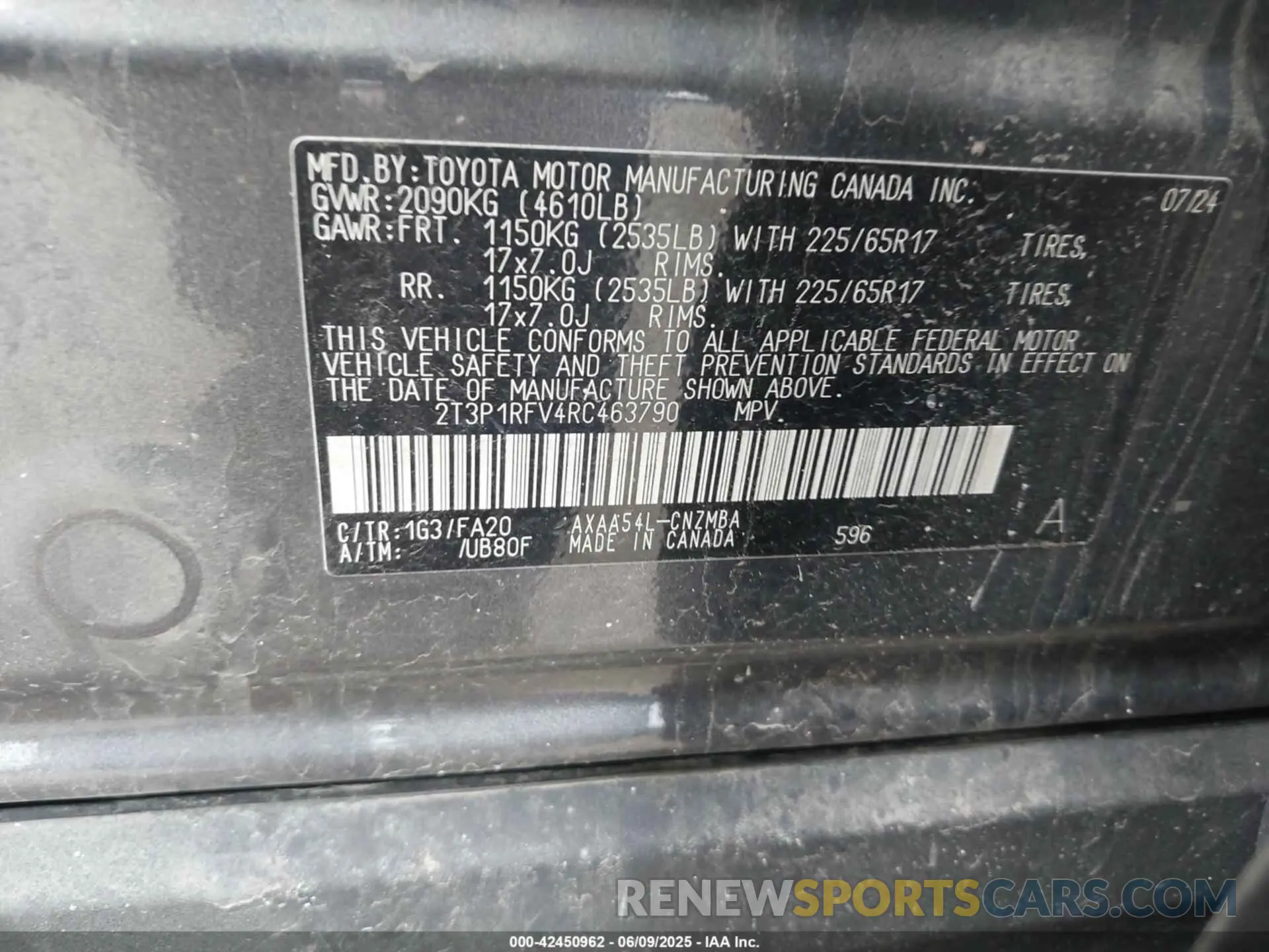 9 Фотография поврежденного автомобиля 2T3P1RFV4RC463790 TOYOTA RAV4 2024