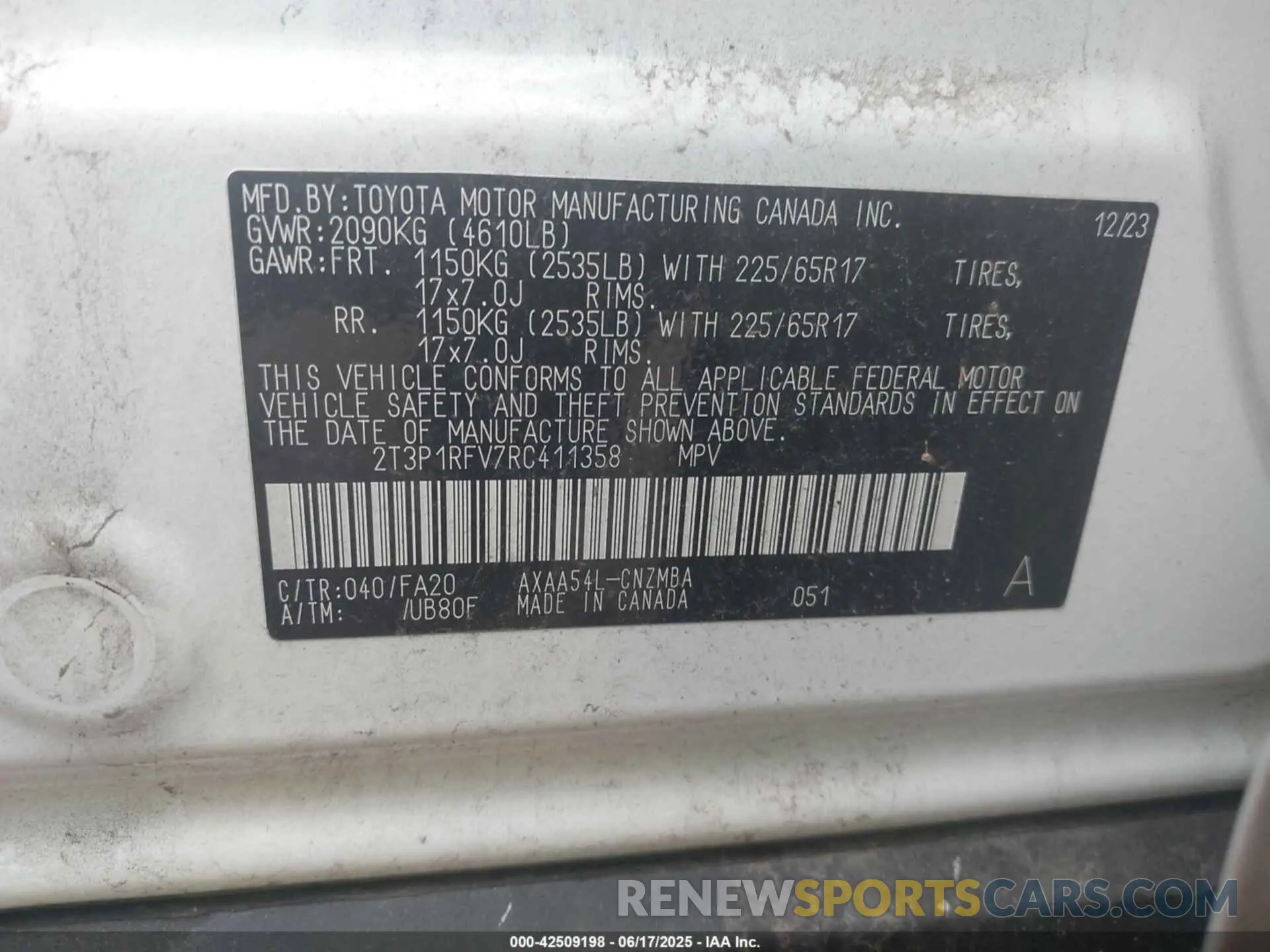 9 Photograph of a damaged car 2T3P1RFV7RC411358 TOYOTA RAV4 2024