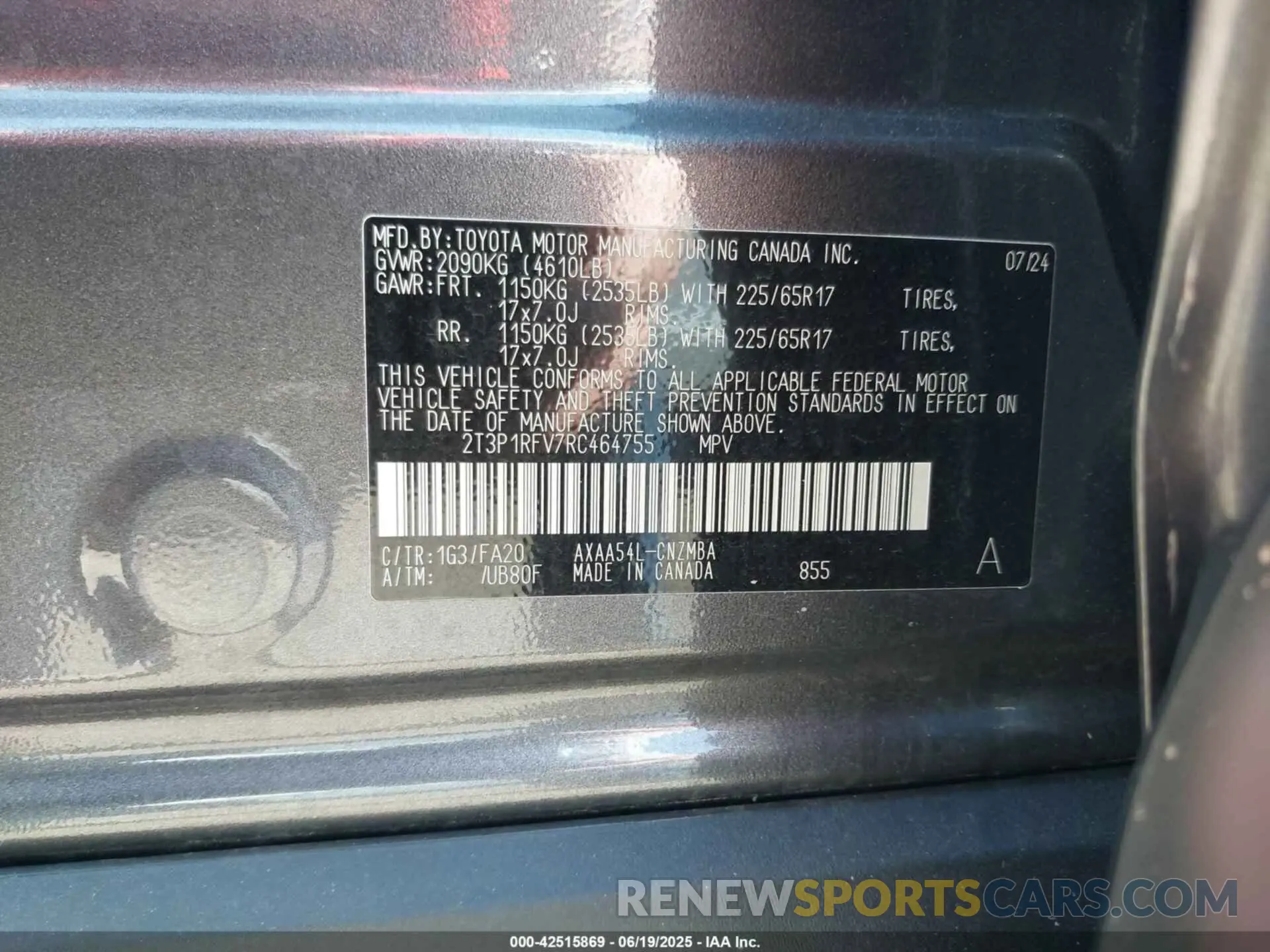 9 Photograph of a damaged car 2T3P1RFV7RC464755 TOYOTA RAV4 2024