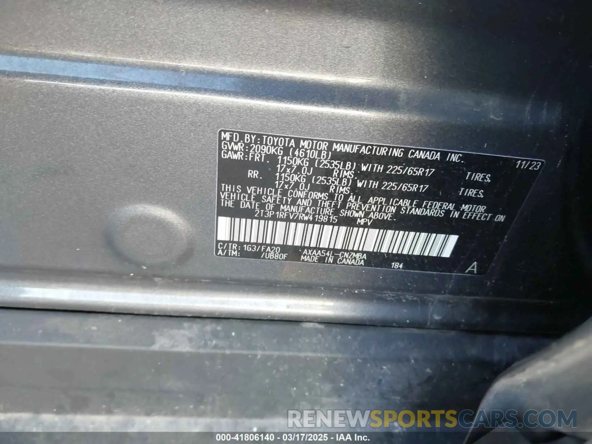 9 Photograph of a damaged car 2T3P1RFV7RW419815 TOYOTA RAV4 2024