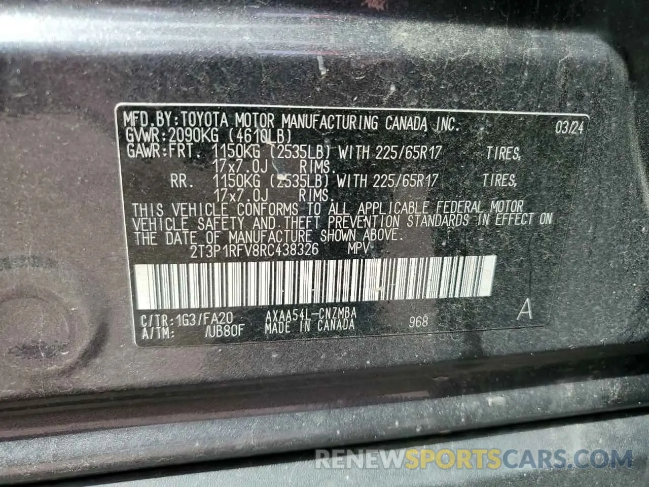 15 Фотография поврежденного автомобиля 2T3P1RFV8RC438326 TOYOTA RAV4 2024
