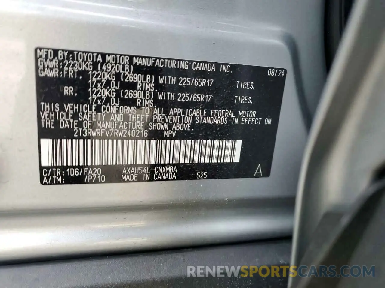 13 Photograph of a damaged car 2T3RWRFV7RW240216 TOYOTA RAV4 2024