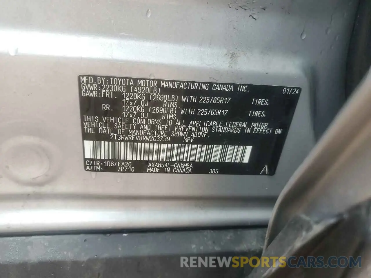 13 Фотография поврежденного автомобиля 2T3RWRFV8RW203739 TOYOTA RAV4 2024