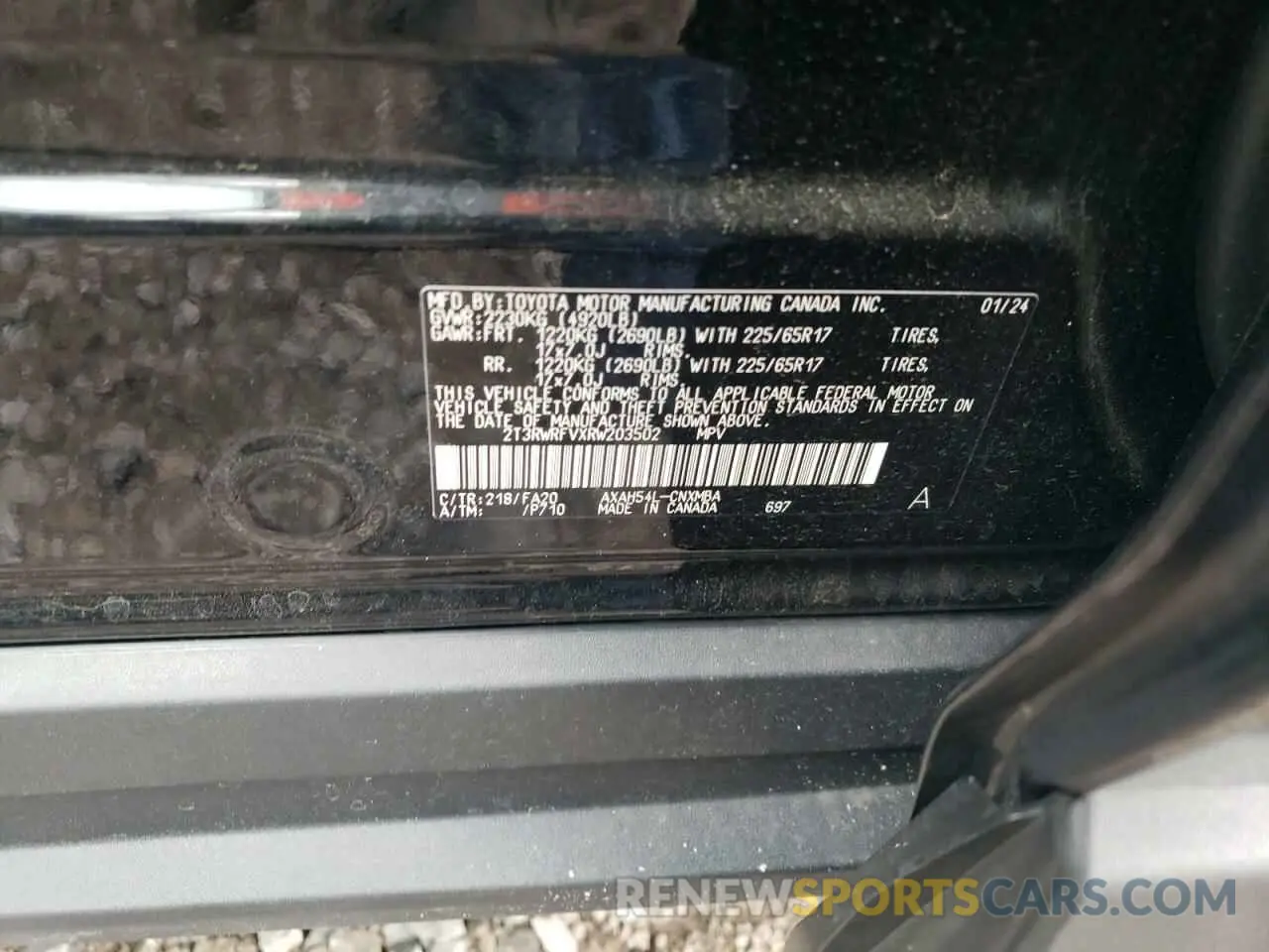 13 Photograph of a damaged car 2T3RWRFVXRW203502 TOYOTA RAV4 2024