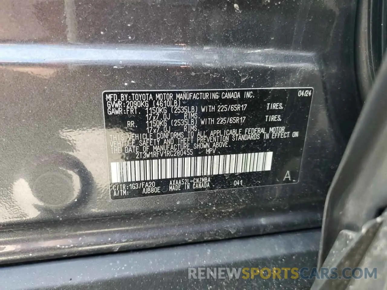 13 Photograph of a damaged car 2T3W1RFV1RC280455 TOYOTA RAV4 2024