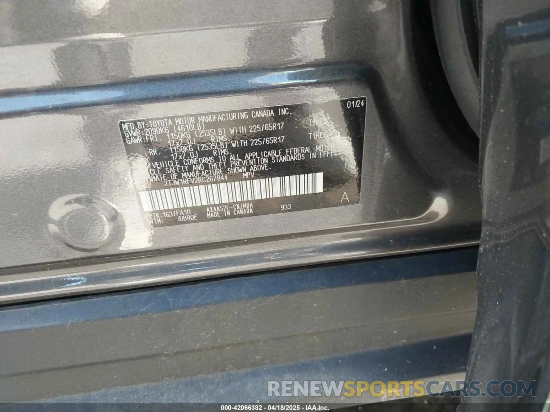 9 Photograph of a damaged car 2T3W1RFV2RC267844 TOYOTA RAV4 2024