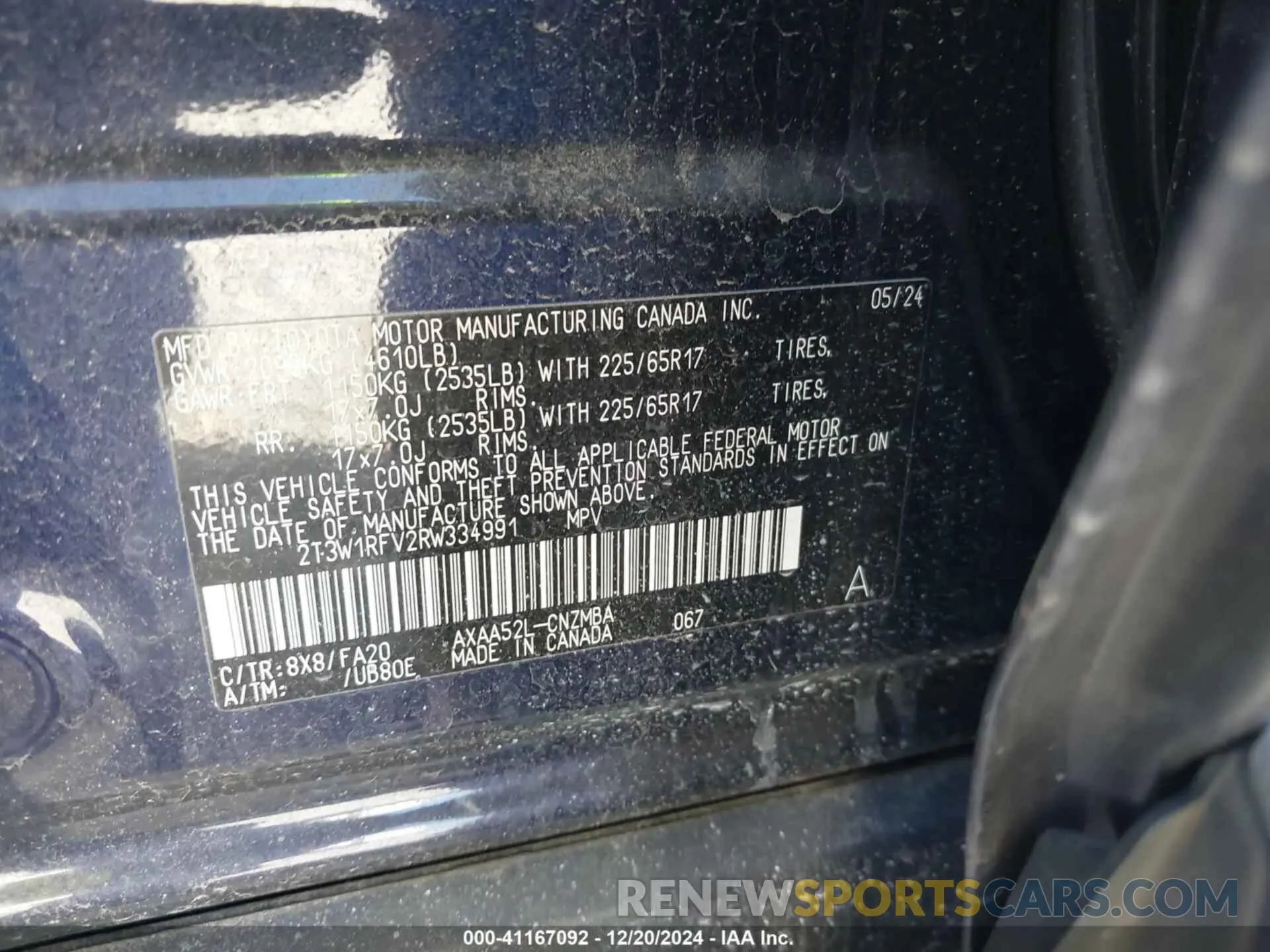 9 Photograph of a damaged car 2T3W1RFV2RW334991 TOYOTA RAV4 2024