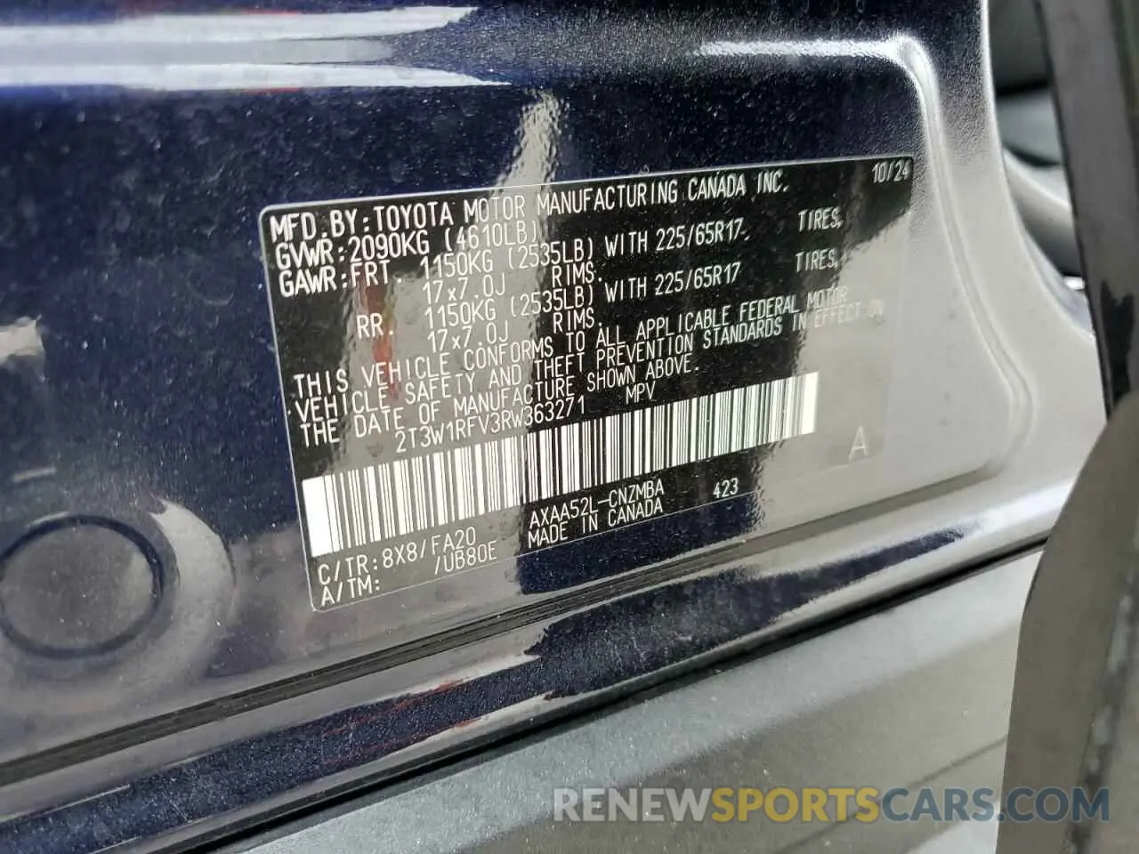 13 Фотография поврежденного автомобиля 2T3W1RFV3RW363271 TOYOTA RAV4 2024