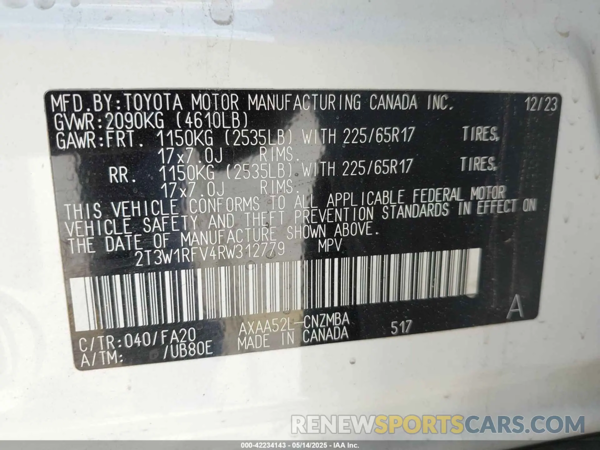 9 Фотография поврежденного автомобиля 2T3W1RFV4RW312779 TOYOTA RAV4 2024