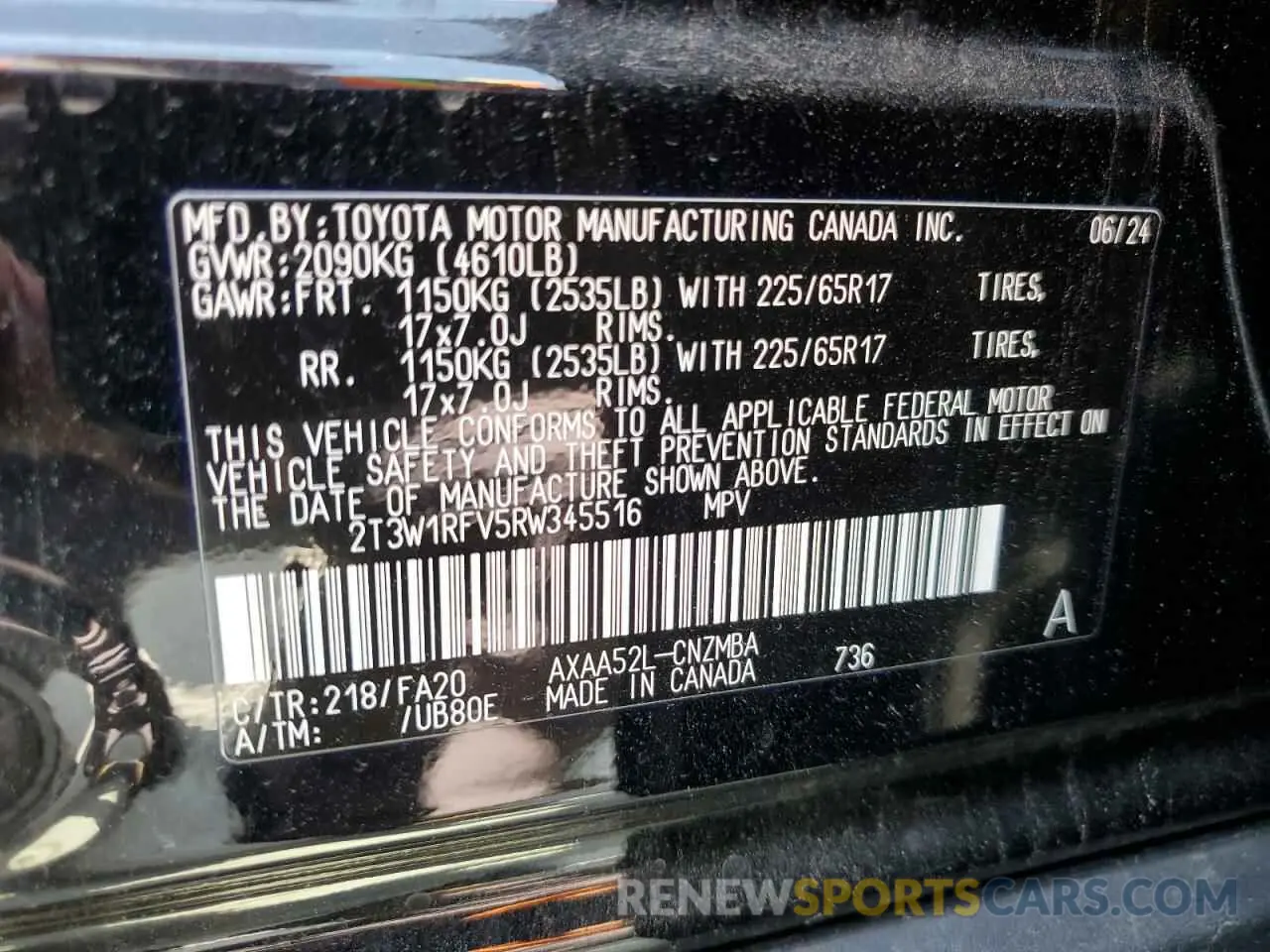 12 Photograph of a damaged car 2T3W1RFV5RW345516 TOYOTA RAV4 2024