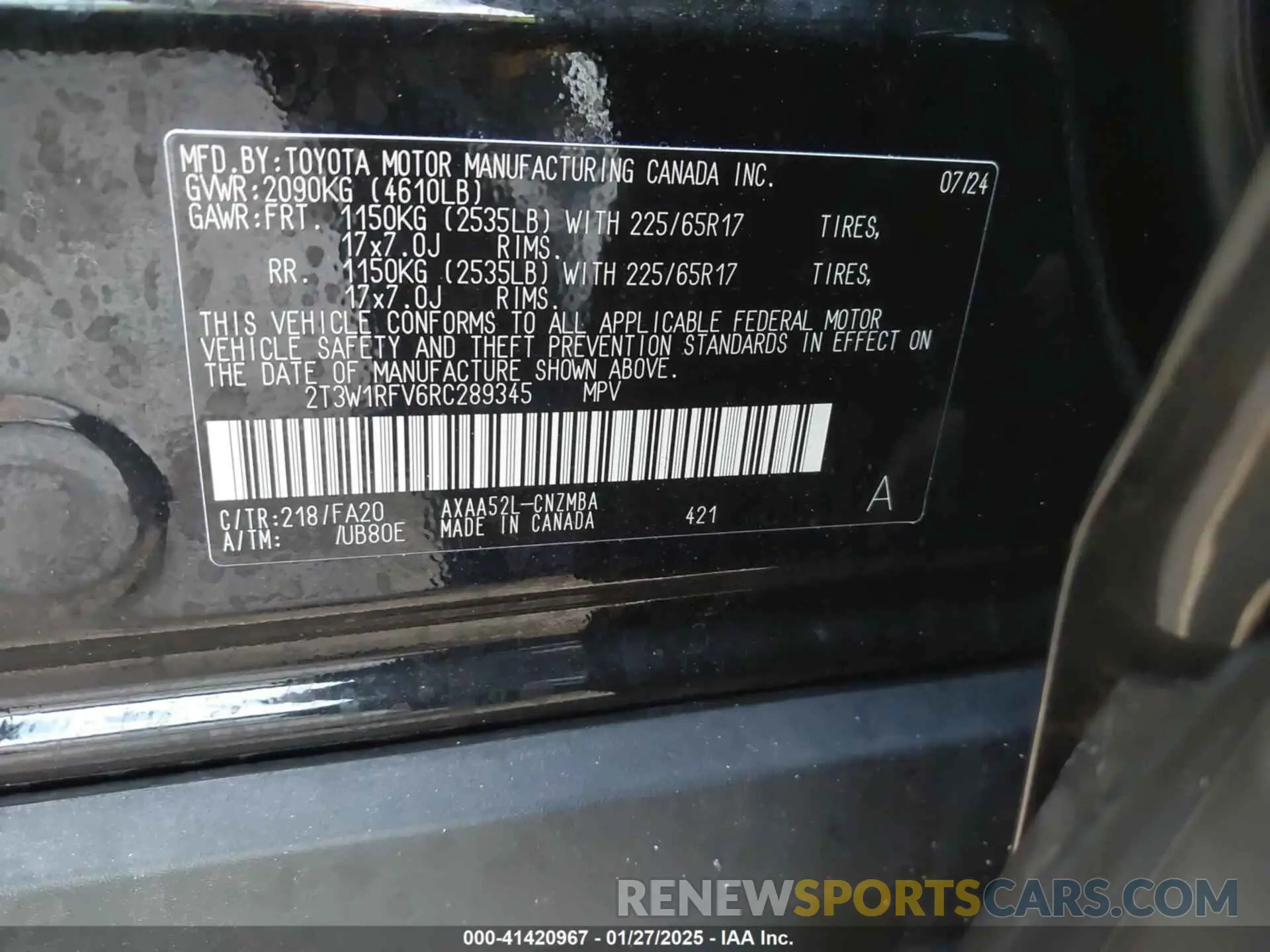 9 Фотография поврежденного автомобиля 2T3W1RFV6RC289345 TOYOTA RAV4 2024