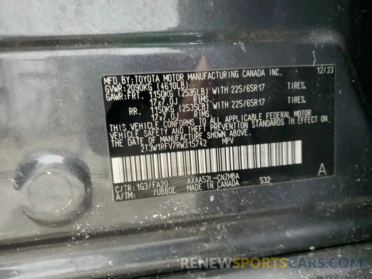 13 Фотография поврежденного автомобиля 2T3W1RFV7RW315742 TOYOTA RAV4 2024