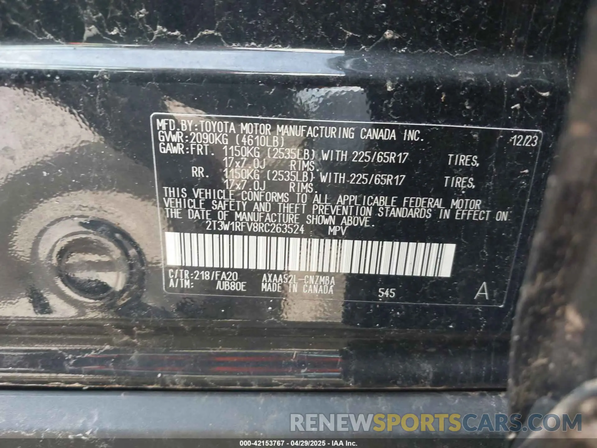 9 Фотография поврежденного автомобиля 2T3W1RFV8RC263524 TOYOTA RAV4 2024