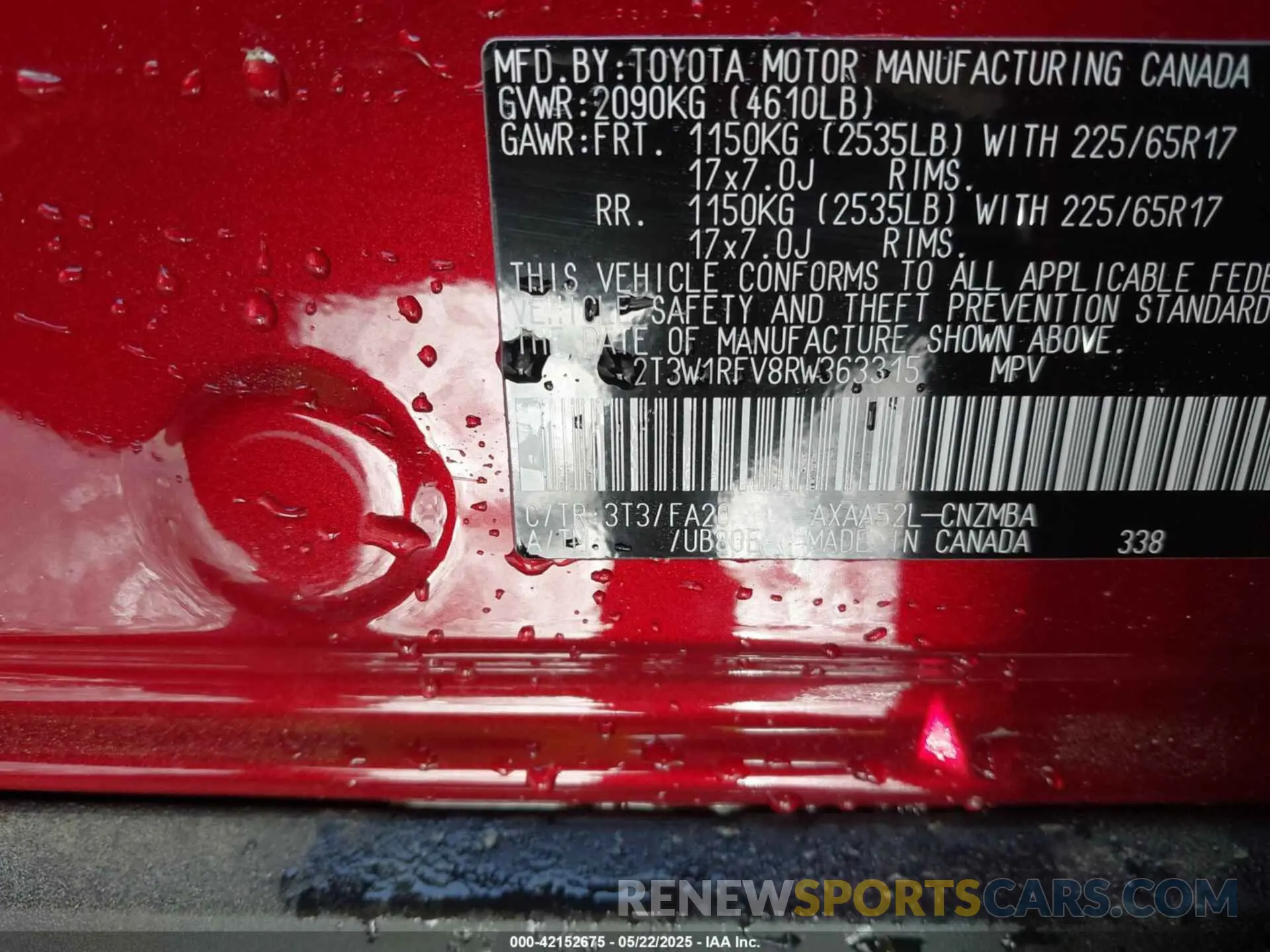 9 Photograph of a damaged car 2T3W1RFV8RW363315 TOYOTA RAV4 2024