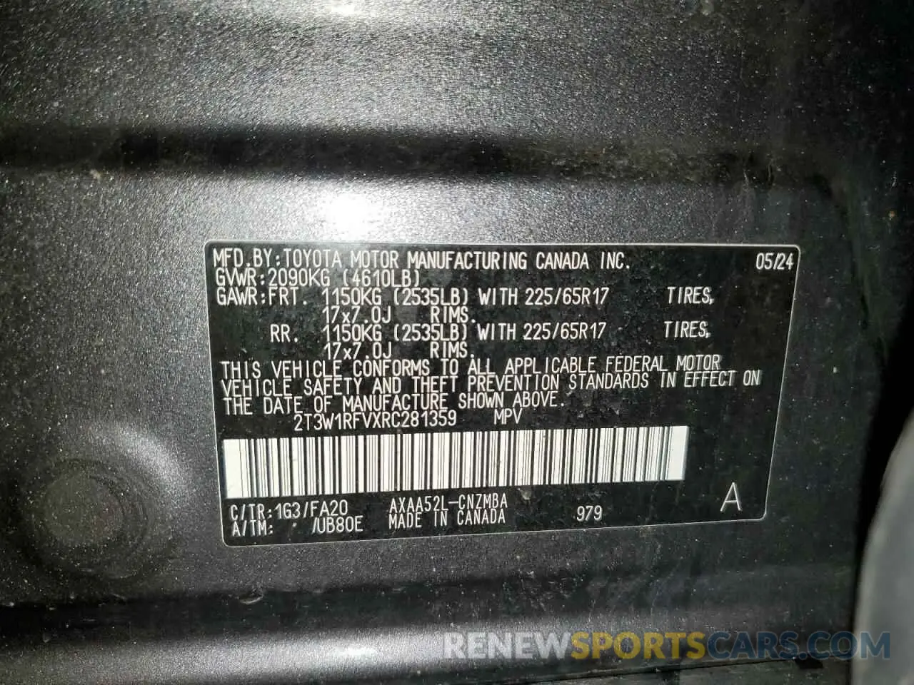 13 Фотография поврежденного автомобиля 2T3W1RFVXRC281359 TOYOTA RAV4 2024