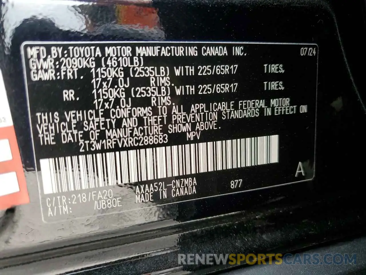 13 Фотография поврежденного автомобиля 2T3W1RFVXRC288683 TOYOTA RAV4 2024